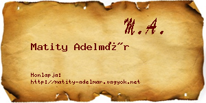 Matity Adelmár névjegykártya